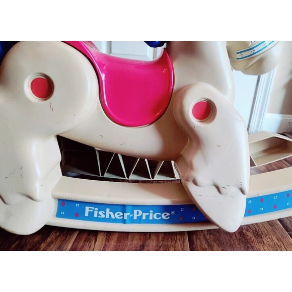 Vintage 1988 Fisher Price Rocking Horse Pony Toddler Children's Ride On Toy 90s - Picture 10 of 16